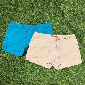 2 EMS women’s cotton cargo shorts blue and beige